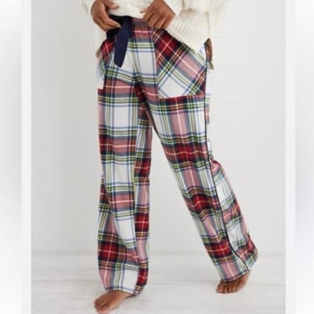 Aerie Plaid Flannel Pajama Lounge Pants Drawstring Pockets Women’s XS